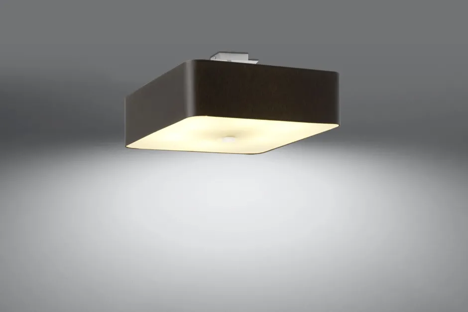 Sollux Deckenleuchte Stoff Glas B: 45 cm quadratisch Schwarz< Wohnzimmerlampen|Stofflampen