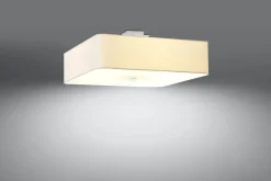 Sollux Deckenleuchte Stoff Glas Weiß quadratisch blendarm< Deckenleuchten|Flurlampen