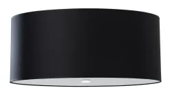 Sollux Deckenleuchte Stoff Glas Ø 70 cm H: 35 cm Schwarz< Deckenleuchten|Bürolampen