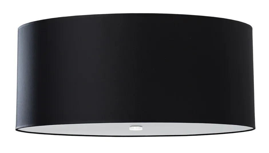 Sollux Deckenleuchte Stoff Glas Ø 70 cm H: 35 cm Schwarz< Deckenleuchten|Bürolampen