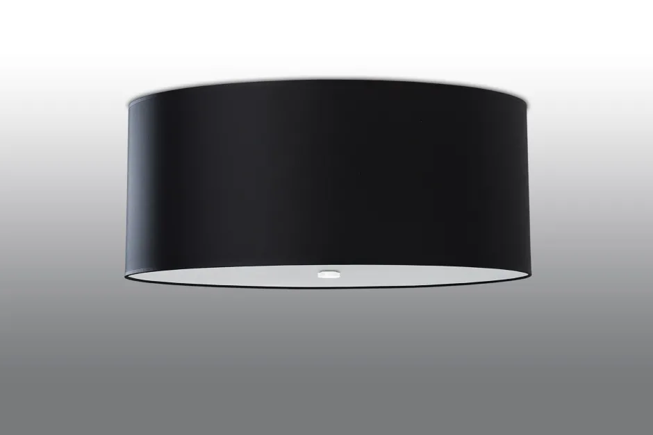Sollux Deckenleuchte Stoff Glas Ø 70 cm H: 35 cm Schwarz< Deckenleuchten|Bürolampen