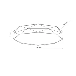 TK Lighting Deckenleuchte Stoff Leinen 78 cm breit blendarm 6x E27< Moderne Lampen|Schlafzimmer Lampen