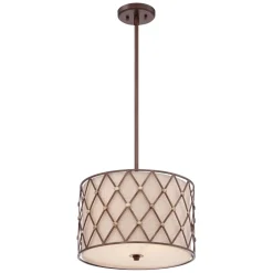 Deckenleuchten|Vintage Lampen*Elstead Deckenleuchte Stoff Metall verstellbar in Kupfer Creme