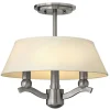 Deckenleuchten|Schlafzimmer Lampen*Elstead Deckenleuchte Stoff Metall Ø38cm Weiß Nickel AINDA