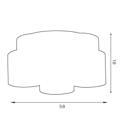Deckenleuchten|Flurlampen*Luminex Deckenleuchte Stoff Metall Schwarz Gold E27 rund Ø58 cm