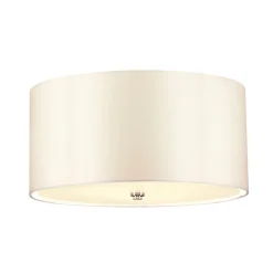Deckenleuchten|Flurlampen*Elstead Deckenleuchte Stoff rund in Creme Chrom Ø46cm