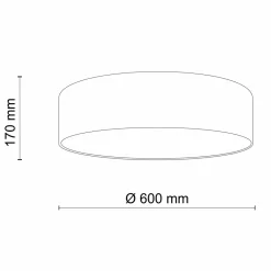 Deckenleuchten|Flurlampen*TK Lighting Deckenleuchte Stoff rund Ø 60 cm Grün blendarm