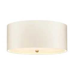 Deckenleuchten|Bürolampen*Elstead Deckenleuchte Stoff Schirm in Creme Messing rund Ø56cm