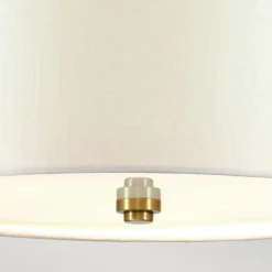 Deckenleuchten|Bürolampen*Elstead Deckenleuchte Stoff Schirm in Creme Messing rund Ø56cm