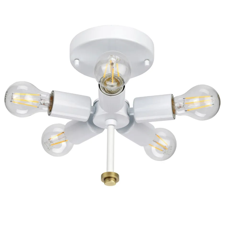 Deckenleuchten|Bürolampen*Elstead Deckenleuchte Stoff Schirm in Creme Messing rund Ø56cm