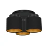 Luminex Deckenleuchte Stoff Schirm Schwarz Gold E27< Deckenleuchten|Flurlampen