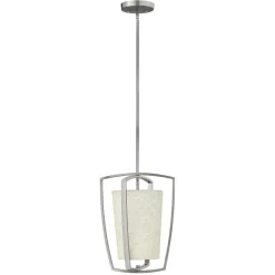 Elstead Deckenleuchte Stoffschirm in Creme Nickel Modern E27< Deckenleuchten|Schlafzimmer Lampen