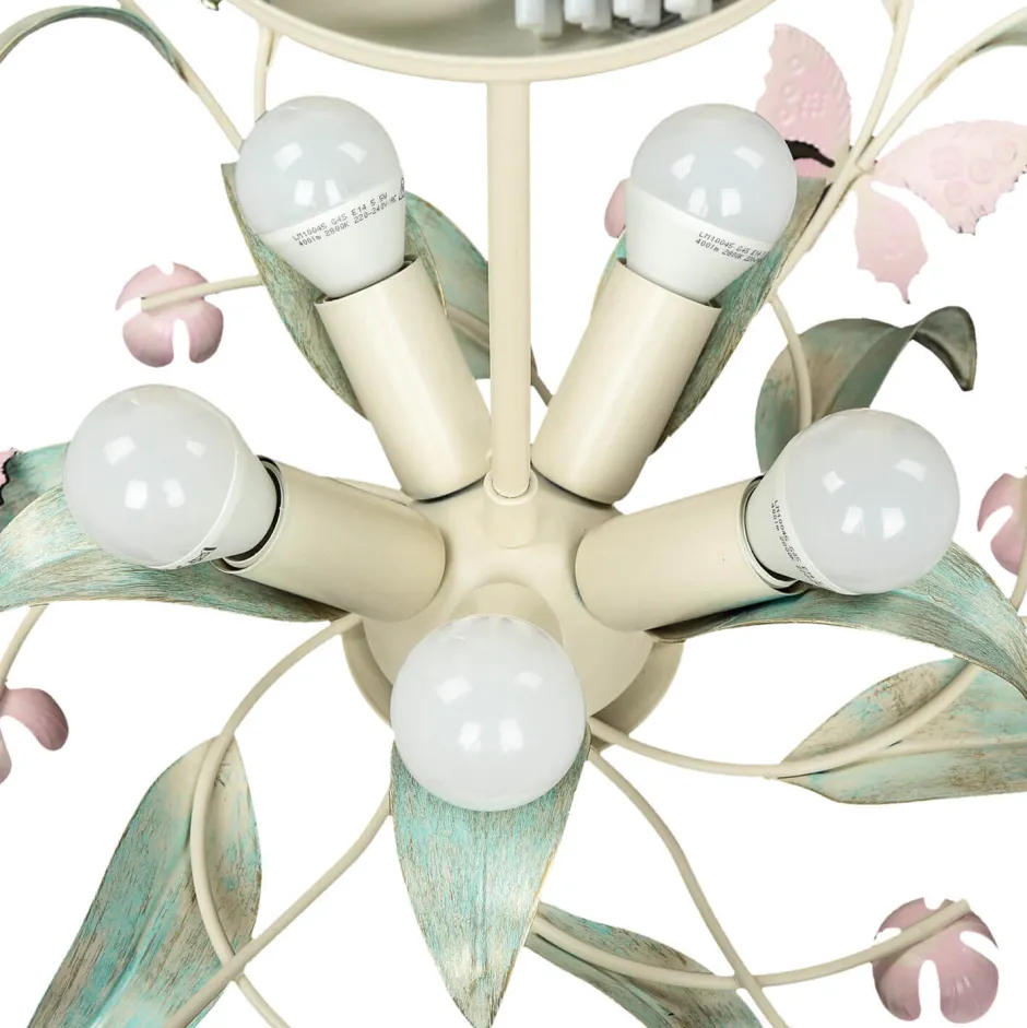 Florale Lampen|Wohnzimmerlampen*Luminex Deckenleuchte SUMMER Ø64cm 5-flmg