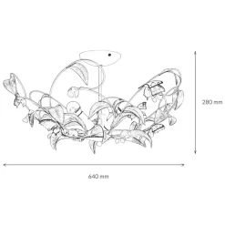 Luminex Deckenleuchte SUMMER Ø64cm 3-flmg< Florale Lampen|Wohnzimmerlampen