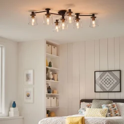 Deckenleuchten|Badezimmer Lampe*Elstead Deckenleuchte verstellbar B: 80-144 cm groß Metall glas