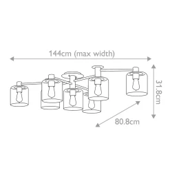 Deckenleuchten|Badezimmer Lampe*Elstead Deckenleuchte verstellbar B: 80-144 cm groß Metall glas