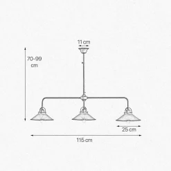 Giovanni Battista Deckenleuchte verstellbar Messing B: 115 cm in Bronze antik< Deckenleuchten|Wandleuchten