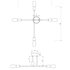 Luminex Deckenleuchte Vintage Metall Schwarz Gold AQIB< Deckenleuchten|Flurlampen