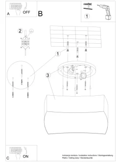 Sollux Deckenleuchte Weiß 39 cm lang blendarm 2x E27 BREEL< Wohnzimmerlampen|Moderne Lampen