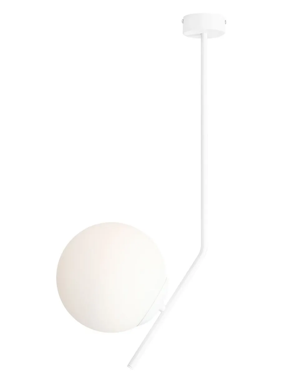 Deckenleuchten|Badezimmer Lampe*ALDEX Deckenleuchte Weiß Glas Metall E27 Kugel L:28 cm