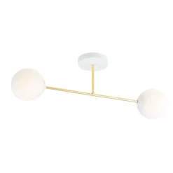 Emibig Deckenleuchte Weiß Gold 2-flammig 55 cm E14 ANNETTA< Deckenleuchten|Flurlampen