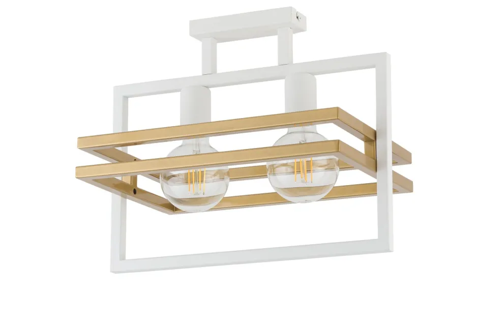 Sigma Deckenleuchte Weiß Gold Metall E27 40,5 cm lang elegant< Deckenleuchten|Schlafzimmer Lampen