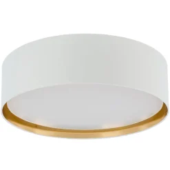 Deckenleuchten|Flurlampen*TK Lighting Deckenleuchte Weiß Gold rund Ø 60 cm wohnlich Stoff