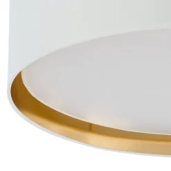 Deckenleuchten|Flurlampen*TK Lighting Deckenleuchte Weiß Gold rund Ø 60 cm wohnlich Stoff