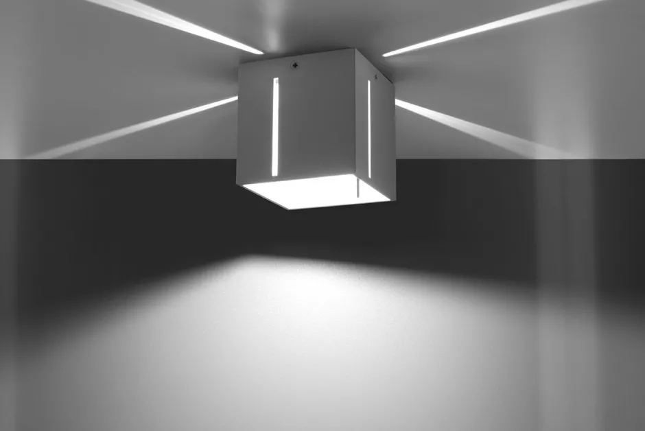 Sollux Deckenleuchte Weiß klein B:10cm eckig Modern FUFIA< Deckenleuchten|Flurlampen