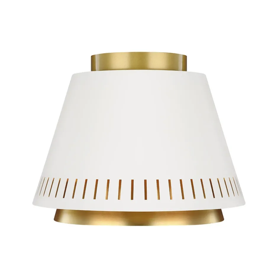 Deckenleuchten|Flurlampen*Elstead Deckenleuchte Weiß Messing Ø28cm Metall Retro Design