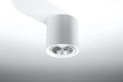 Sollux Deckenleuchte Weiß Metall klein Ø 14,5 cm Modern flach G9< Keramiklampen|Küchenlampen