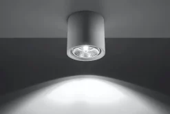 Sollux Deckenleuchte Weiß Metall klein Ø 14,5 cm Modern flach G9< Keramiklampen|Küchenlampen