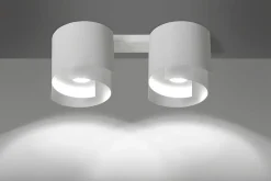 Deckenleuchten|Flurlampen*Emibig Deckenleuchte Weiß Metall Design rund 2x GU10