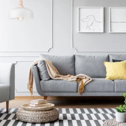 Lamkur Deckenleuchte Weiß Metall Holz Ø 30 cm klein E27 Skandinavisch< Deckenleuchten|Flurlampen