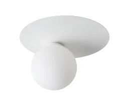 Deckenleuchten|Flurlampen*Sigma Deckenleuchte Weiß Metall Glas blendarm G9 Ø14 cm rund