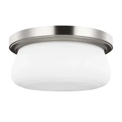 Deckenleuchten|Flurlampen*Elstead Deckenleuchte Weiß Nickel rund Ø33cm Metall Glas