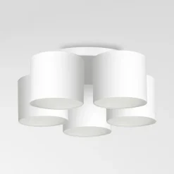 Deckenleuchten|Flurlampen*Luminex Deckenleuchte Weiß Stoff Metall E27 Ø58 cm blendarm