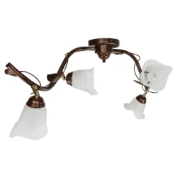 Lamkur Deckenleuchte Wohnzimmer Shabby Braun Floral< Deckenleuchten|Flurlampen