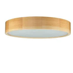 Holzlampen|Moderne Lampen*Lamkur Deckenleuchte Wohnzimmer Rund Braun Holz 3-flmg