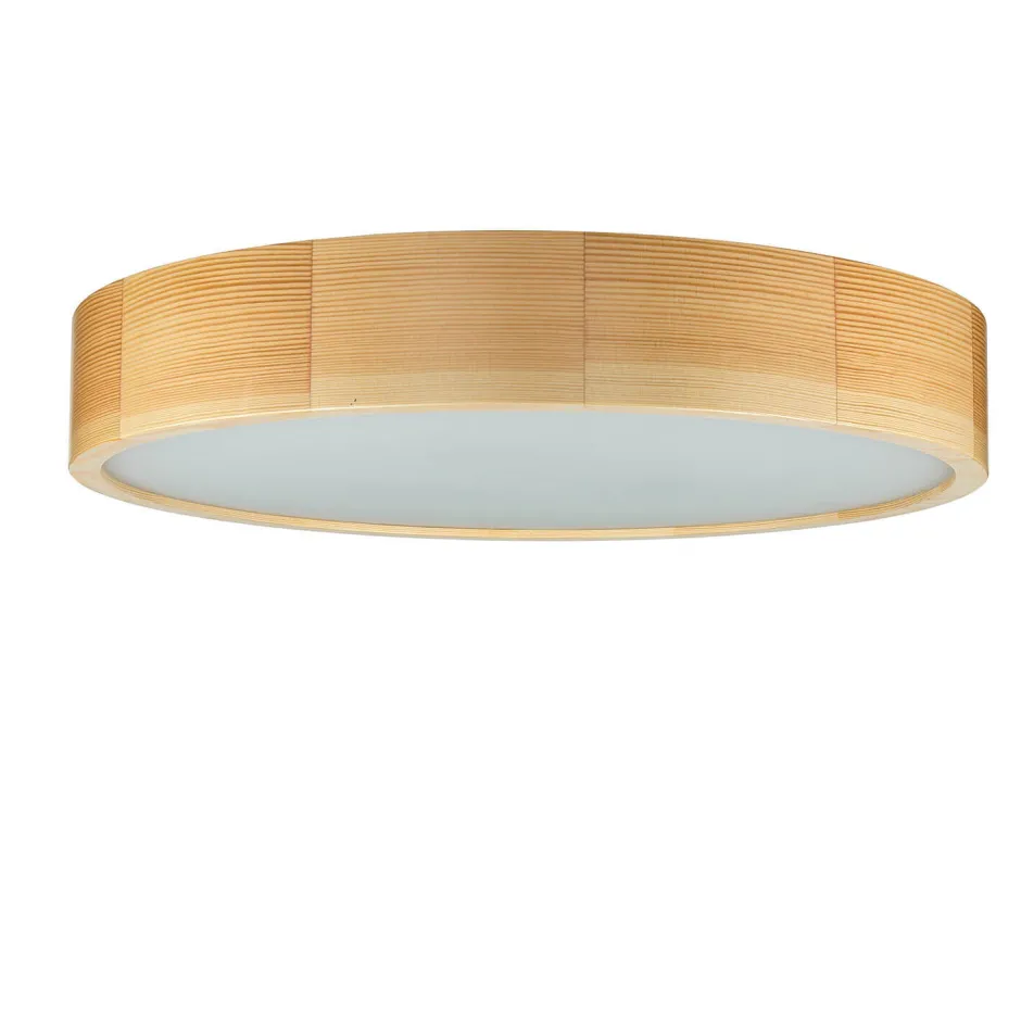 Holzlampen|Moderne Lampen*Lamkur Deckenleuchte Wohnzimmer Rund Braun Holz 3-flmg