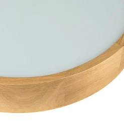 Holzlampen|Moderne Lampen*Lamkur Deckenleuchte Wohnzimmer Rund Braun Holz 3-flmg