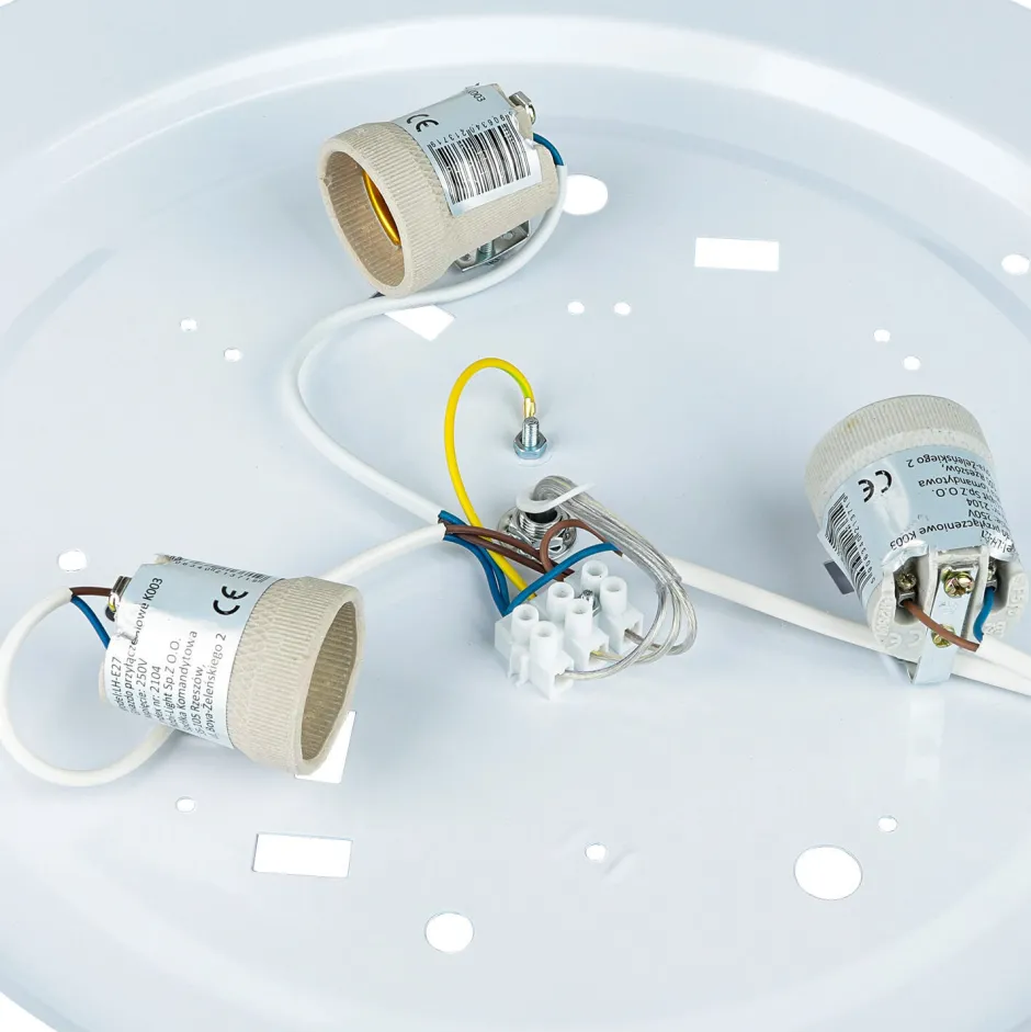 Holzlampen|Moderne Lampen*Lamkur Deckenleuchte Wohnzimmer Rund Braun Holz 3-flmg