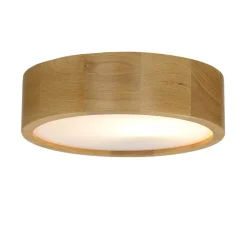 Holzlampen|Moderne Lampen*Lamkur Deckenleuchte Wohnzimmer Eiche rund Holz Lampe
