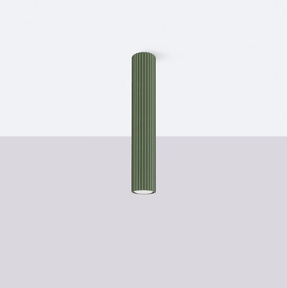 Sollux Deckenspot Aufputz GU10 Ø 6,5 cm H: 40 cm schmal Grün< Wohnzimmerlampen|Küchenlampen