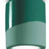 Ferroluce Deckenspot Aufputz Keramik E27 rund Ø 12,5 cm Grün< Wohnzimmerlampen|Keramiklampen