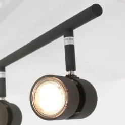 Wohnzimmerlampen|Metall Lampen*Steinhauer Deckenspot beweglich Schwarz 134 cm inkl. GU10 6-flmg