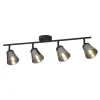 Deckenleuchten|Flurlampen*Searchlight Deckenspot 4-flammig B: 83 cm Schwarz Rauchgrau E14
