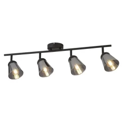 Deckenleuchten|Flurlampen*Searchlight Deckenspot 4-flammig B: 83 cm Schwarz Rauchgrau E14