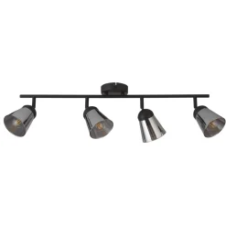 Deckenleuchten|Flurlampen*Searchlight Deckenspot 4-flammig B: 83 cm Schwarz Rauchgrau E14