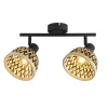 Searchlight Deckenspot 2-flammig E14 Schwarz Natur Bambus Holz Metall< Flurlampen|Bürolampen